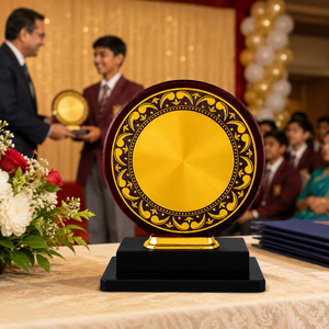 โล่รางวัลพร้อมฐานไม้ แท่นโชว์รางวัลสำหรับกีฬา โรงเรียน กิจกรรมองค์กร และรางวัลเกียรติยศ - Product Image 6