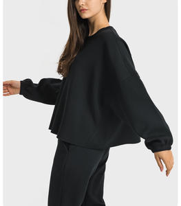 เสื้อยืดคอกลมแขนยาวพิมพ์ลายดิจิทัลทรงหลวมสไตล์ลำลองสำหรับผู้หญิง ผลิตตามสั่ง (OEM) ผ้าโพลีเอสเตอร์/คอตตอนทอ ระบายอากาศได้ดี แบบเรียบง่าย - Product Image 2