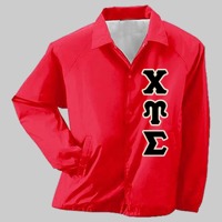 Veste coupe-vent en velours côtelé avec lettres grecques Chi Eta Upsilon, col montant, style entraîneur, imperméable, streetwear, logo frontal