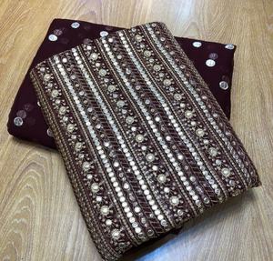 อินเดียปากีสถานล่าสุดชีฟองกระจกมือทำงานหนักชุดปักชุดร้อนขายชุด2022 - Product Image 5