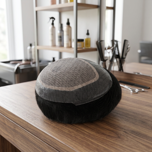 Perruques courtes ondulées en cheveux humains avec base toupet de taille 8x6, 9x6, 9x7, 10x7, 8x10, en cheveux indiens Remy pour hommes - Product Image 3