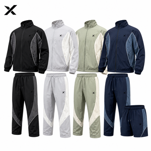 Ensemble coupe-vent X Sports City pour homme, style streetwear et athleisure, en polyester, fermeture éclair, col montant, idéal pour l'automne, OEM - Product Image 1