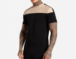 T-shirt à manches courtes en tricot pour homme, col rond, coupe classique, design contrasté, couleur unie, vert et vert clair - Product Image 3