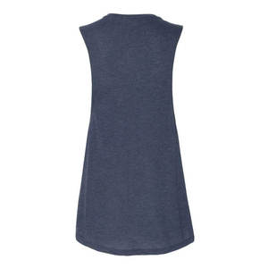 Women's Scoop Neck Knitted Sleeveless Tank Top Solid Color Casual Style Regular Length <b>Navy</b> Blue - Product Image 2