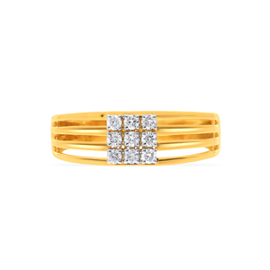 แหวนเพชรผู้ชาย Suave Symbol รุ่น Radiant Diamond Halo ประดับเพชรทรงกลม 18K ทองคำ ดีไซน์ประณีตแบบ Pavé Cluster พร้อมลวดลายฉลุแบบ Openwork - Product Image 3