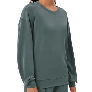 Ropa de calle informal personalizada para mujer, sudaderas con capucha y pantalones de chándal de gran tamaño OEM, conjunto de fabricantes de sudadera pesada - Product Image 2