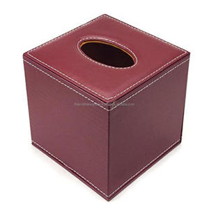 Boîte à mouchoirs en cuir noir, accessoires d'hôtel, distributeur de serviettes en cuir véritable, fournitures pour événements, vaisselle de table, décoration - Product Image 4