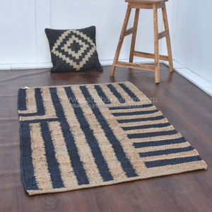 พรมปอกระเจาสี่เหลี่ยมแบบพกพาพรมปอกระเจาซักได้ทำด้วยมือแบบอินเดียดั้งเดิมน่ารักสำหรับตกแต่งบ้านและตั้งแคมป์ - Product Image 6