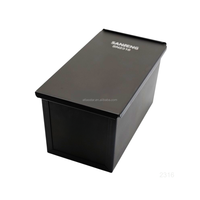 ATLAS STAR Moule à pain rectangulaire en aluminium noir antiadhésif, compatible four, avec couvercle, 450g