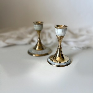 Portavelas de Té con Incrustaciones de Madreperla Hechas a Mano por ILAHI, Ecológicas, con Impresión Personalizada, Modelo Uttar Pradesh ICOMCH-13969, para Cumpleaños - Product Image 1