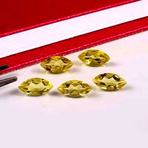 Cuarzo Limón Natural 13x26mm Corte Marquesa Facetado Calibrado Gema Suelta Certificada para Joyería Proveedor Mayorista - Product Image 3
