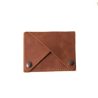 Nuevo estilo de cuero genuino Mini cartera tarjeta y efectivo titular billetera de cuero mejor regalo para hombre mujer con logotipo personalizado