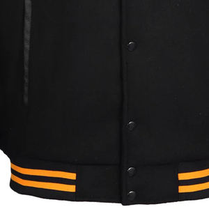 Vêtements en cuir unisexe, veste universitaire vert foncé, manches en polyester, coupe régulière, col montant, fermeture éclair, couleur unie - Product Image 2