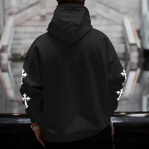 Nueva Sudadera con Capucha para Hombre, Elegante, 100% Algodón, Manga Larga, Hombros Caídos, Cuello Redondo, Estampada, Personalizable, Tallas Grandes, Bangladesh - Product Image 3