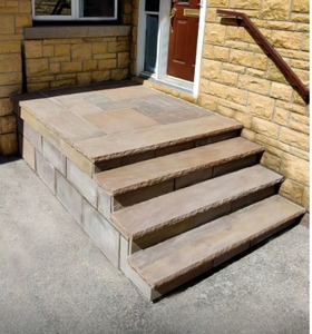 Peldaños de escalera de arenisca marrón otoñal duraderos Grocon, diseño contemporáneo antideslizante y ecológico para exteriores de hoteles y villas. - Product Image 6