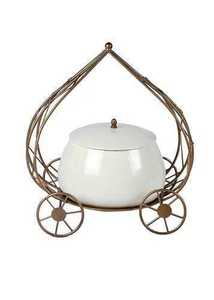 Global favorite Vintage Ceramic <b>Bowl</b> <b>with</b> Metal Cart Frame Airtight <b>Lid</b> for Gifting Wedding Decor - Product Image 6
