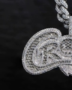 Luxury Moissanite Letter <b>Name</b> Pendant 925 Silver Rhodium Plated Iced Out Hip Hop Men's Themed Charms Everyday Wear Pendant - Product Image 2
