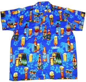 Impression de bouteilles de bière sur mesure, ample, tendance, meilleur Design hawaïen, fourniture en vrac, chemise hawaïenne à bas prix - Product Image 1