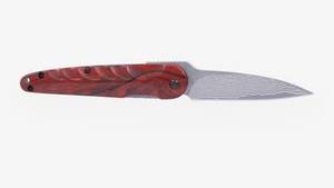 Cuchillo de hoja fija de acero de Damasco con mango de cuerno de ciervo, hoja de punta clip, para uso DIY, OEM, EDC, 4 mm de grosor, 8 pulgadas de longitud total, 3 años de garantía - Product Image 3