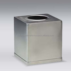 Caja de soporte de pañuelos de acero inoxidable, soporte de pañuelos de metal y vidrio de diseño personalizado para decoraciones de mesa, venta al por mayor - Product Image 6