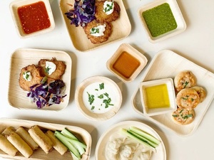 Areca Palm Leaf Square <b>Plates</b> 7 Inches Eco-Friendly Biodegradable Party Use Safe for Hot and Cold Food <b>Plates</b> Make in India - Product Image 1