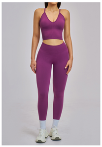 Highly Professional Women,s Slim Fit 2-Piece Workout Sportswear <b>Set</b> Includes High Waist Leggie Bra Plus Size Stitch Crystal - Product Image 2