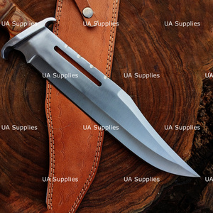 มีดล่าสัตว์แบบเดียวกับในภาพยนตร์ RAMBO III ของ UA Supplies  แบบ DIY OEM ผลิตด้วยมือ ใบมีดเหล็กคาร์บอน ด้ามไม้ ปลายใบมีดแบบ Clip Point ขนาด 13 นิ้ว หนา 0.5 มม. - Product Image 3