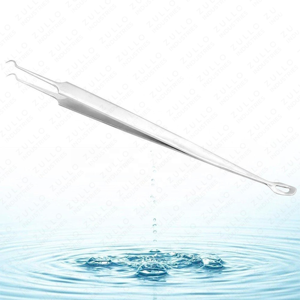 Extractor de Puntos Negros y Acné de Doble Punta de Acero Inoxidable, Herramienta Limpiadora de Poros con Espejo Plateado para Cuidado Facial y Nasal - Product Image 2