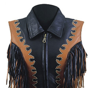 Womens Fringe Vest Western Cowboy <b>Leather</b> <b>Sleeveless</b> <b>Jacket</b> Suede Tassel Motorcycle Festival Rodeo Fashion Premium OEM - Product Image 2