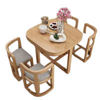 Ensemble de table à manger moderne en bois massif de haute qualité, design personnalisable, avec plusieurs chaises, pour usage commercial intérieur/extérieur