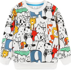Sudaderas Extra Grandes para Niños, Sudaderas de Moda Urbana de Algodón y Felpa, Fabricante de Ropa Infantil, Sudaderas de Cuello Redondo Ligeras - Product Image 1
