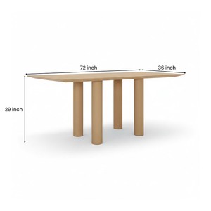 Solid Wood Modern Dining Set, Minimalist Rectangular Wooden Furniture, Contemporary Natural Wood Table and Chairs for Home - Product Image 4