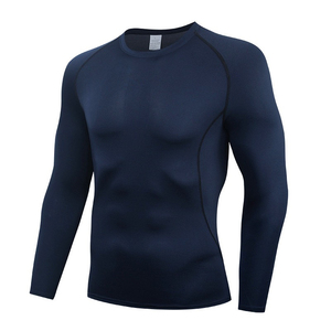 Haut de compression unisexe à col en V, manches longues, séchage rapide, respirant, sous-vêtement de sport, pour entraînement et hockey, hiver - Product Image 5