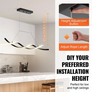 Lampadario dimmerabile con telecomando con lampadario a ciondolo a LED moderno - Product Image 4