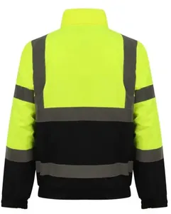 <b>Hi</b> <b>Vis</b> Workwear Jacket Men Polyester High Visibility Reflective Safety Tape <b>Orange</b> Yellow Black Softshell Uniform - Product Image 4
