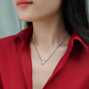 Vente flash - Collier en argent sterling 925 de luxe avec diamant moissanite - Collier pour mariage, anniversaire - Cadeau de bijoux au prix d'exportation - Product Image 3