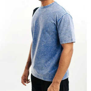 Camisetas de Hombre Personalizadas de Alta Calidad, Estilo Urbano, Oversize, Vintage, de Corte Cuadrado, Hombros Caídos, Lisas, con Lavado Ácido - Product Image 3