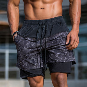 Shorts de sport pour homme personnalisés, compression 2 en 1, shorts de plage, shorts à double couche, shorts de bain avec poche zippée, shorts à double couche - Product Image 1