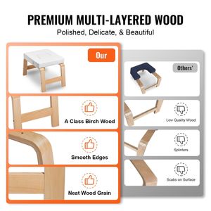 Silla de Inversión para Yoga con Marco de Madera y Almohadilla de PU, Capacidad de 300 Libras, Soporte para Gimnasio Familiar, Accesorios de Yoga, Herramientas de Apoyo - Product Image 4