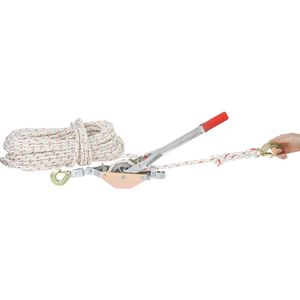 Argano a cricchetto per impieghi gravosi da 745 kg con fune da 30,5 m e diametro di 1,5 cm Corda e 2 Ganci per Applicazioni su Gru - Product Image 6
