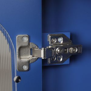 24-Inch <b>Solid</b> <b>Wood</b> MDF Blue <b>Bathroom</b> Vanity Cabinet with Sink Two Drawers Adjustable Shelf & <b>Door</b> - Product Image 1