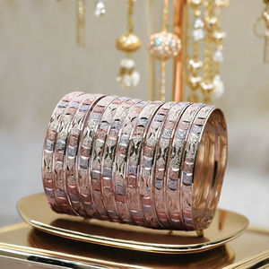 ขายส่งกำไลชุบทอง3โทนชุดกำไลข้อมือทองคำหลากสีกำไลข้อมือแฟชั่นชุดกำไลทองเหลืองสามสี - Product Image 3