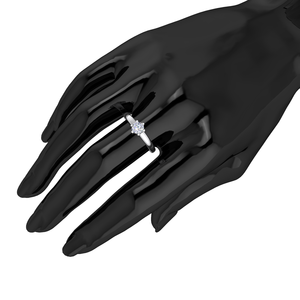 Anillo de Compromiso y Boda de Lujo Divya Creations para Mujer, con Diamante Cultivado en Laboratorio, Corte Brillante, Color E, Plata 925, Bañado en Rodio - Product Image 4