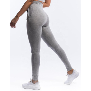 Custom Women's Loose Fit Jogger Sweatpants Mid Waist Drawstring Full-Length Solid Color Side Pockets Eco-Friendly 100% Cotton - Product Image 4