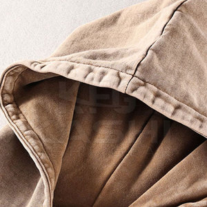 Vente en gros : Sweat à capuche personnalisable, style streetwear hivernal, basique, en molleton mélangé de coton délavé à l'acide, avec poches, intérieur brossé doux, unique - Product Image 3