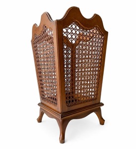 Rustic Wooden And Rattan <b>Table</b> Waste Bin Can Be Used As Storage Organization And Home Interior Styling Wholesale Supply - Product Image 1