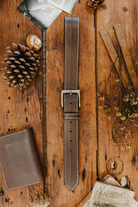 Ceinture pour homme en cuir de vachette de haute qualité, boucle carrée en cuivre, double couture, tressée, 35 mm, texture fine, usage quotidien décontracté - Product Image 4