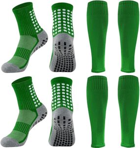 2 paires de chaussettes de football antidérapantes avec protège-tibias, chaussettes de sport athlétiques pour hommes et femmes - Product Image 3