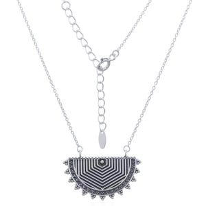 Collar con Colgante de Plata de Ley Estilo Bohemio Tribal de Media Luna con Cadena de Eslabones para Fiestas y Regalos - Product Image 1