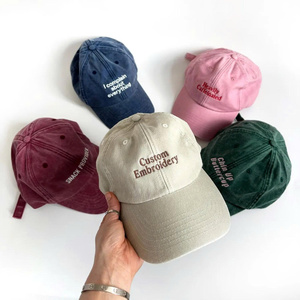 Gorra de Béisbol Unisex de Algodón con Visera Curva, Estilo Casual, de Tela Vaquera Lavada, con 6 Paneles y Bordado de Logotipo Personalizado al por Mayor - Product Image 5